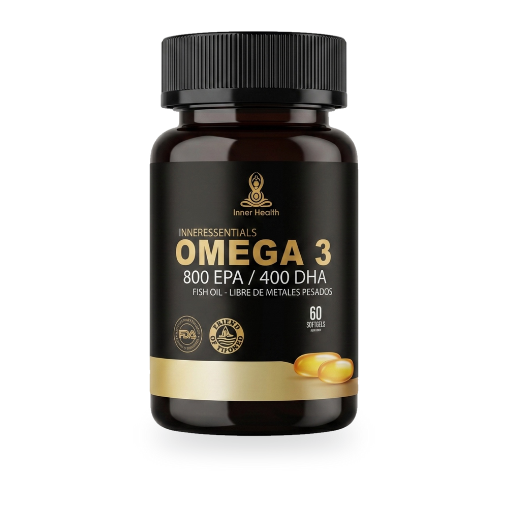 Frasco de Omega 3 con 800 EPA y 400 DHA de Inner Health