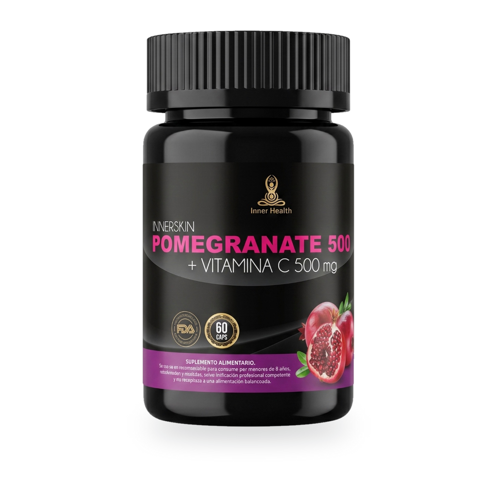 Frasco de Pomegranate 500 mg con vitamina C de Inner Health