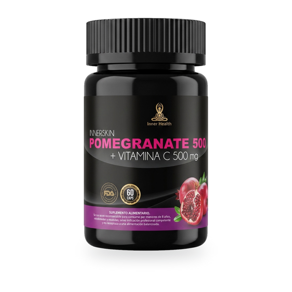 Frasco de Pomegranate 500 mg con vitamina C de Inner Health