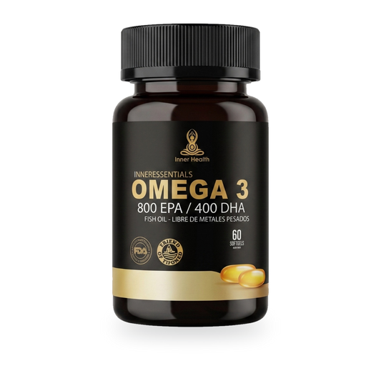 Frasco de Omega 3 con 800 EPA y 400 DHA de Inner Health