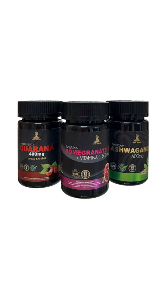 🔬 Pack Vitalidad Total: Ashwagandha + Guaraná + Pomegranate