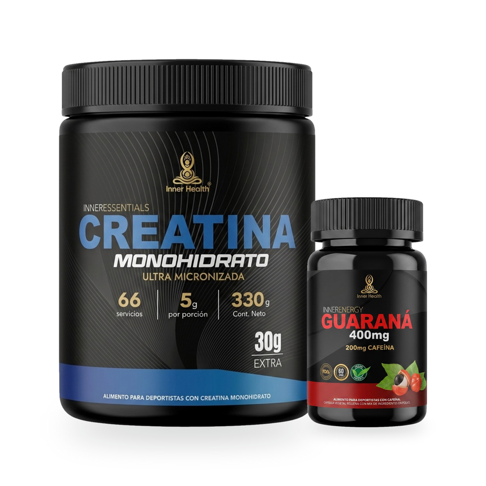 Pack Gym y Focus de Inner Health: Creatina y Guaraná
