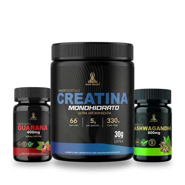 Pack Rendimiento 360 de Inner Health: Guaraná, Creatina y Ashwagandha
